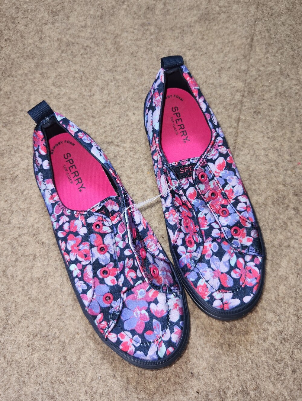Speery Top-Sider Floral Lace Up Low Top Loafers | Missing Laces | W6.5